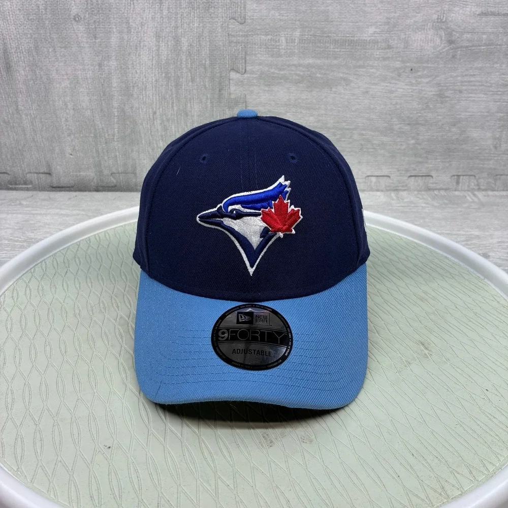 New Era Toronto Blue Jays Hat Cap Strap Back Mens Navy Blue MLB Baseball